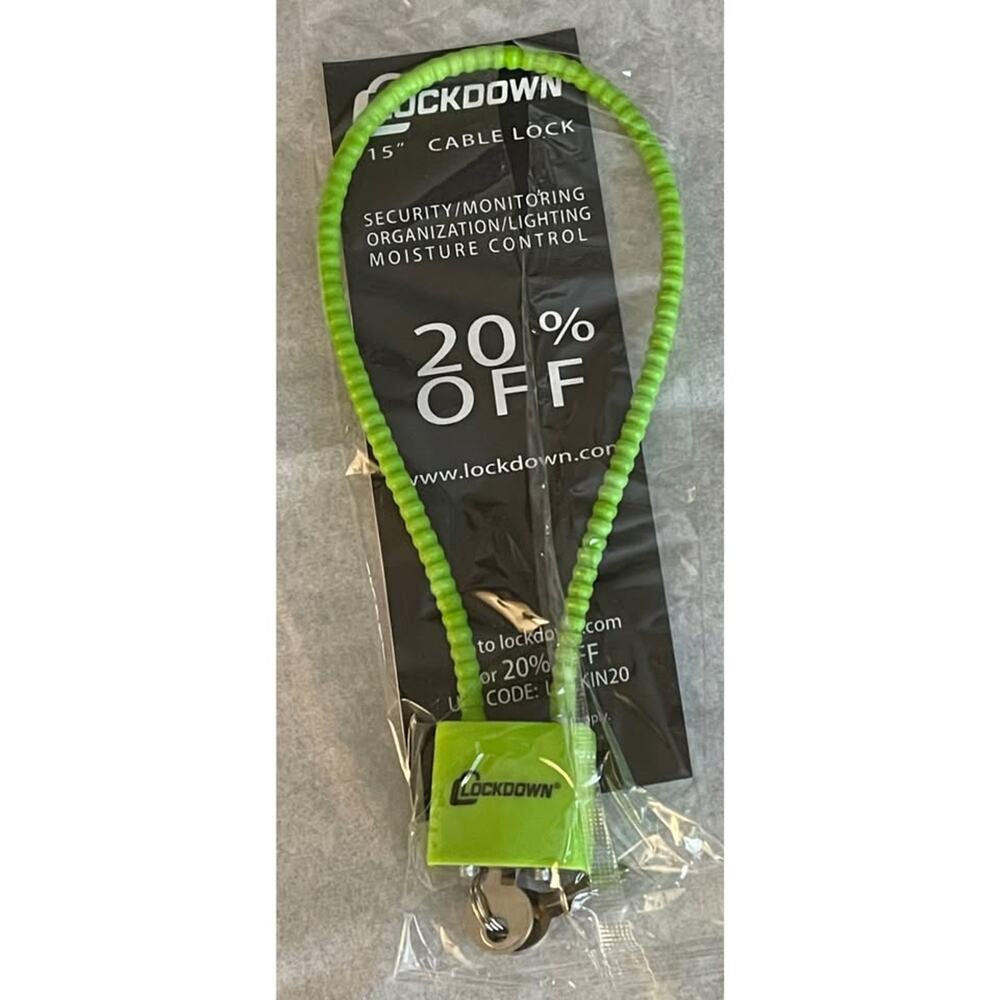 NEW LockDown 15in Safety Cable Lock